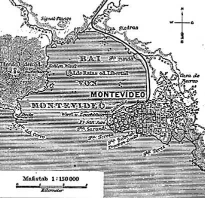 Montevideo. Grabado alemán de 1888. Wikipedia.org.