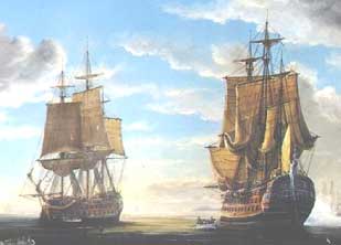 Navios ingleses fondeados