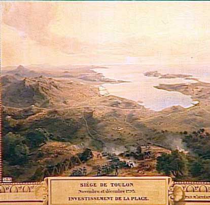 Vista del asedio de Tol&oacute;n por parte de los convencionistas franceses.