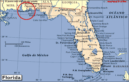 Mapa actual de Florida