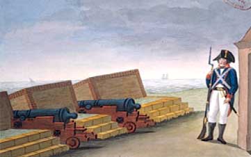 Artillero de marina en tierra