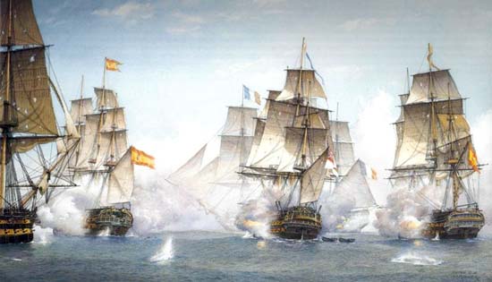 Animación de la batalla de Trafalgar (vídeo)
