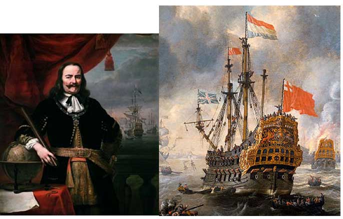 Almirante Michiel de Ruyter y HMS Royal Charles