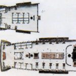 Alojamientos de toldilla y batería alta de un navío de 74 cañones. Por Agustín Wauters y Horcasitas, 1806. Museo Naval de Madrid.