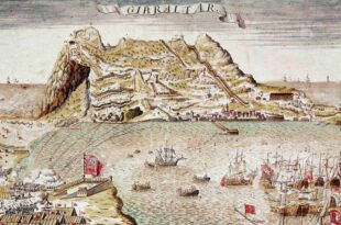 Asedio de Gibraltar en el que participó la fragata Nuestra Señora del Rosario.