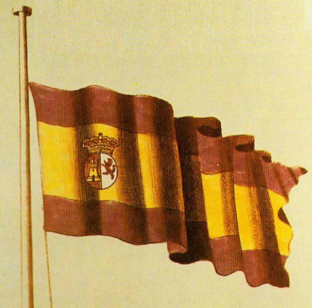 Esta fue la bandera española original que fue seleccionada por el Rey Carlos III