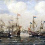 Batalla naval entre galeones holandeses y españoles