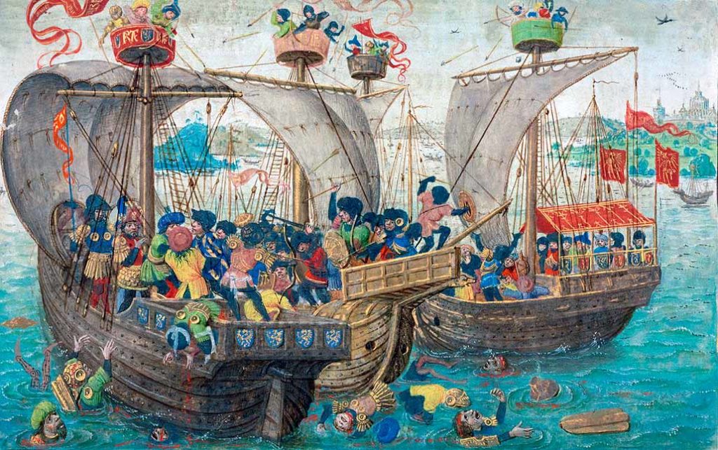 Batalla naval de la época medieval