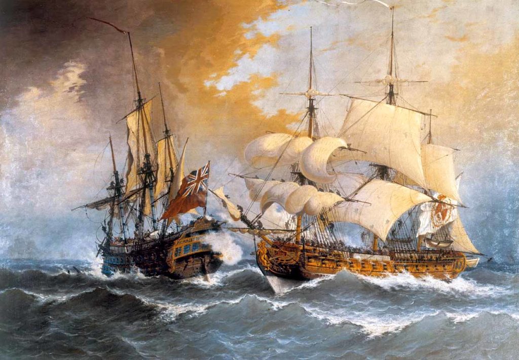 Fragata de Blas de Lezo apresando al navío británico Stanhope