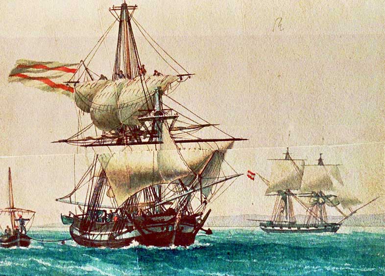 Pintura de un buque mercante español