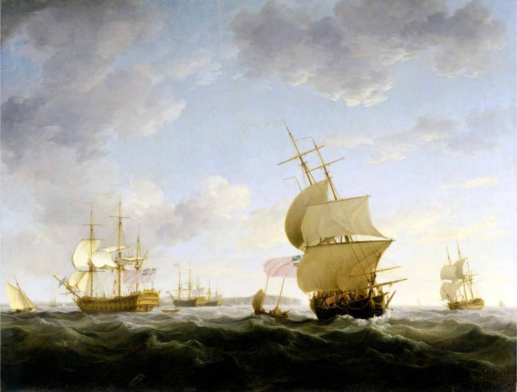 Buques ingleses Navegando por el Canal de La Mancha. 