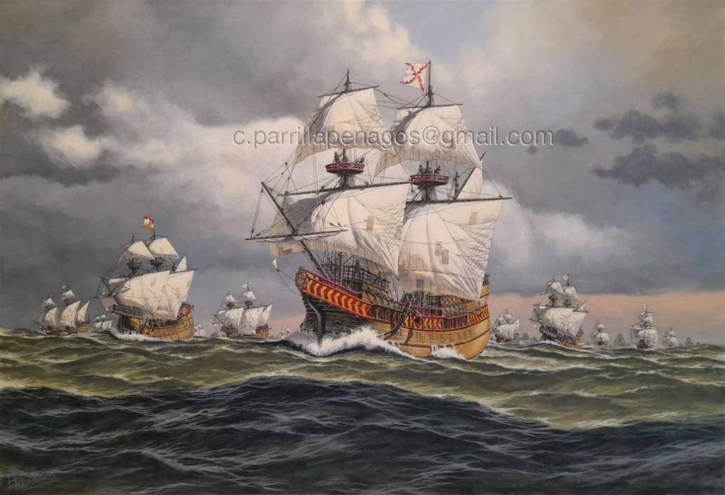 Pintura sobre la Flota de Indias
