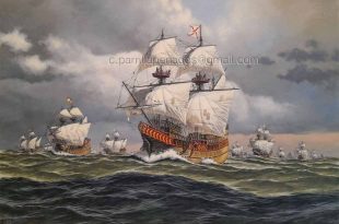 Pintura sobre la Flota de Indias