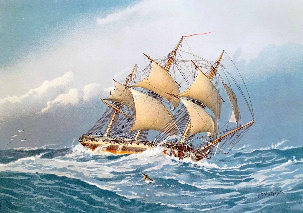 Fragata británica de 28 cañones del último tercio del siglo XVIII