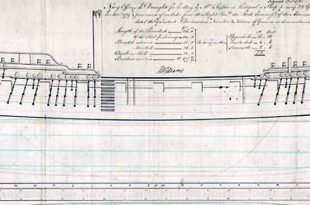 Plano de una fragata de la clase Amazon, como la HMS Meleager