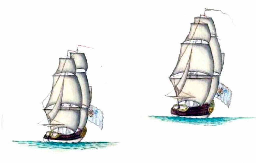 Cuarta vista de las pruebas de mar que efectuó la fragata Liebre.