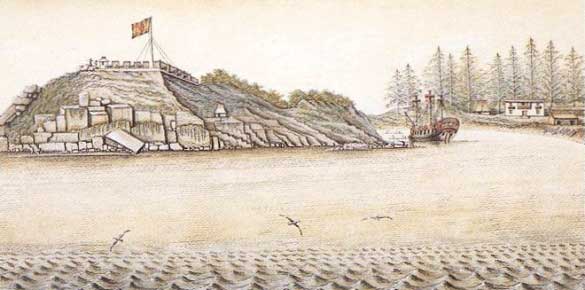 Al oeste de la Isla Vancouver se encontraba la isla de Nutka, donde los españoles tenían un asentamiento.