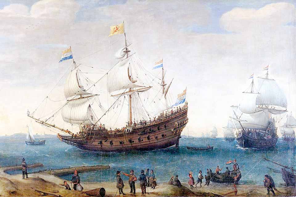 Galeón neerlandés de mediados del siglo XVII.