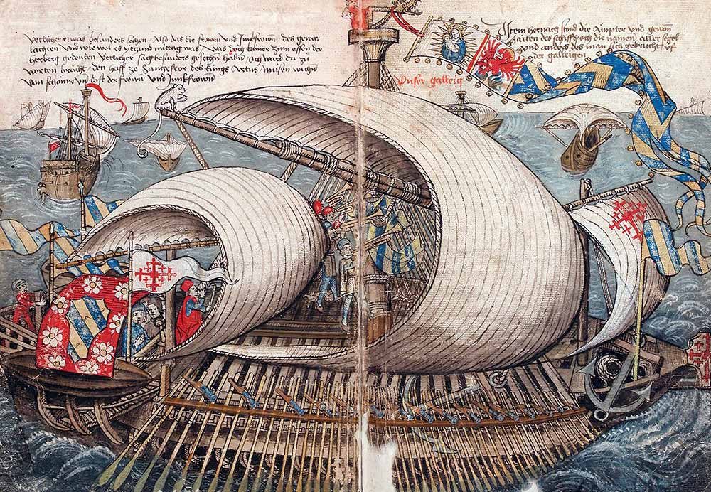 Galera medieval parecida a la utilizada por la marina de Castilla en la época medieval