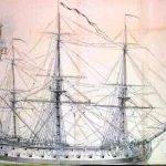Plano de una fragata de 52 cañones, construida y aparejada a la inglesa con la descripción de la diferencia que hay del aparejo inglés al aparejo español.