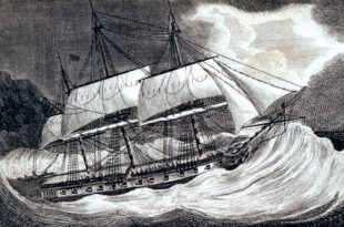 "La fragata HMS Blanche, perdida entre los Breakers en 1807"