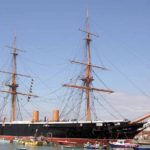 HMS Warrior en su base de Portsmouth