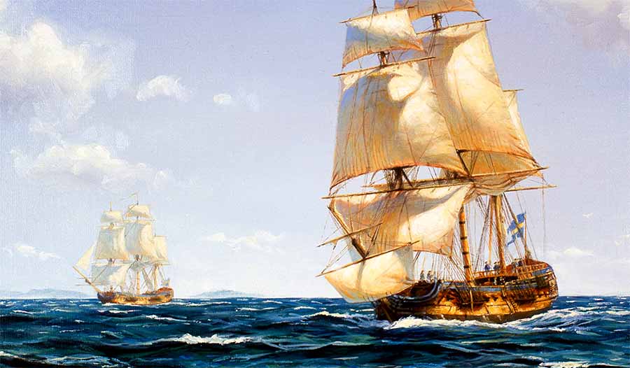 El East Indiaman sueco Götheborg navegando