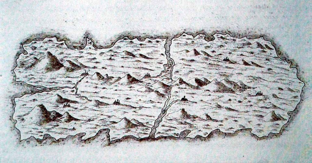 Isla de San Borondón por Leonardo Torrini, 1592