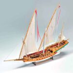 Maqueta de un jabeque árabe de 1753.