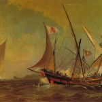 Jabeque al mando de Antonio Barceló en combate contra los argelinos