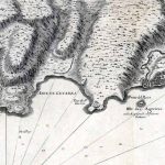 Detalle del Mapa de la Bahía de Algeciras de 1727 en el que podemos ver Algeciras y sus alrededores.