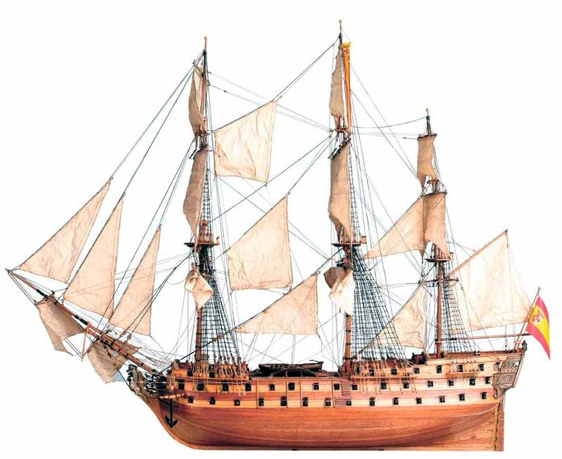 Maqueta del navío San Juan Nepomuceno, de la misma clase que el navío San Agustín