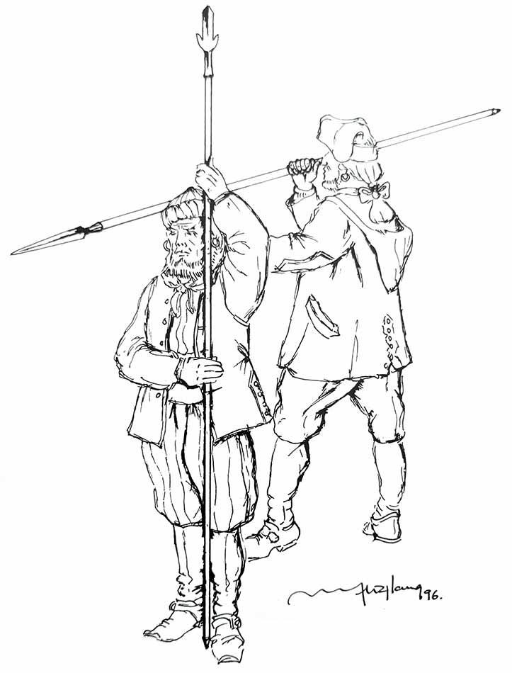 "Marineros según el diccionario demostrativo...". Miguel Alía Plana, 1996. De "Historia de los uniformes de la Armada española (1714-1814)". Miguel Alía Plana y Jesús María Alía Plana. Ministerio de Defensa. Instituto de Historia y Cultura naval. Así sería la uniformidad de los marineros según hemos tratado en este artículo.