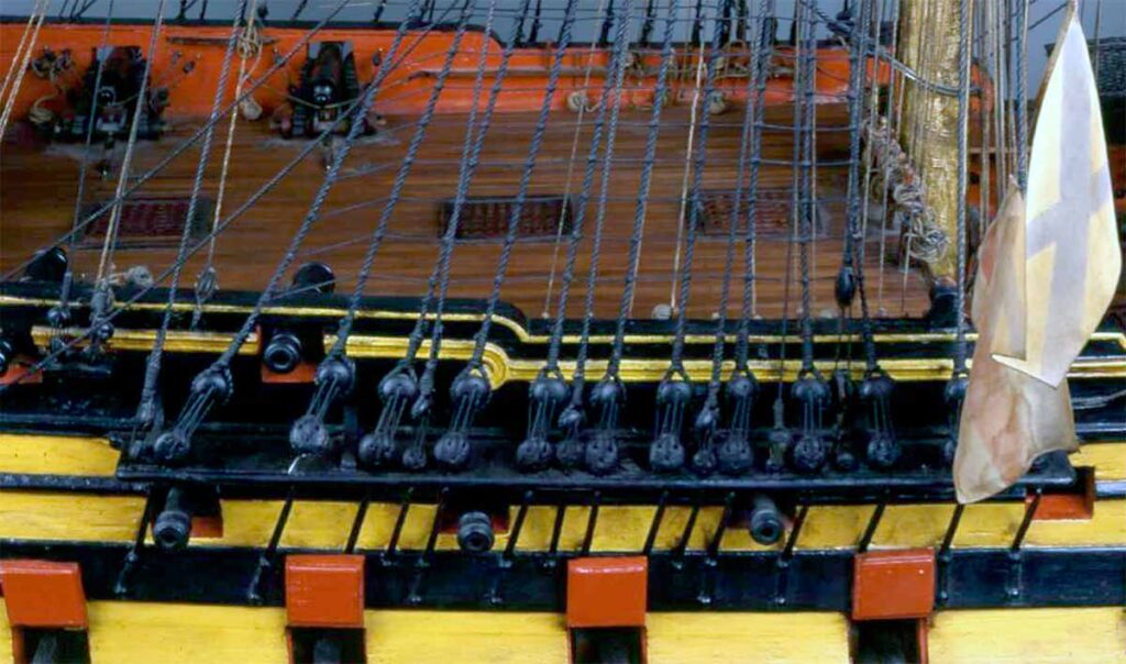 Alcázar del modelo de navío Santa Ana. Imagen del Museo Naval de Madrid.