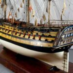 Vista del modelo del navío Santa Ana por la aleta de babor. Imagen del Museo Naval de Madrid.