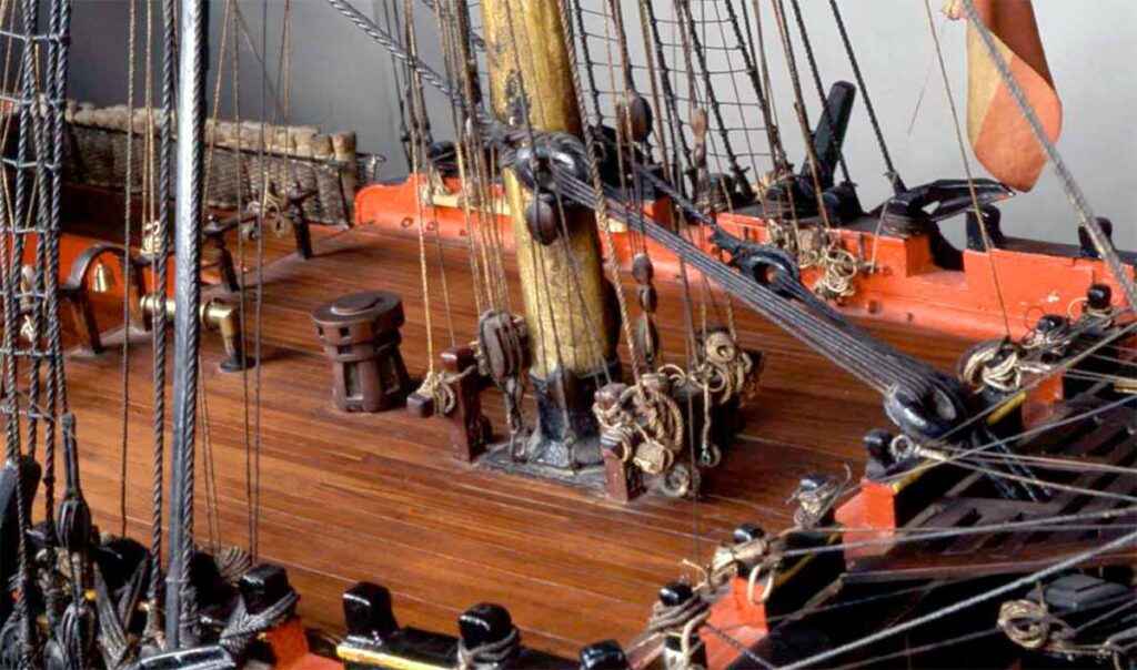 Castillo de proa del modelo del navío Santa Ana. Imagen del Museo Naval de Madrid.