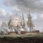 HMS Tonnant combatiendo contra el Monarca