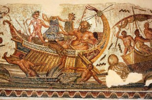 Mosaico de Mougga, Dionisos perseguido por los piratas