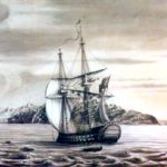Momento en que la dotación del navío Fernando VII abandona el buque.