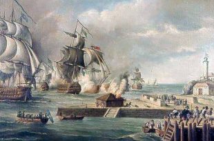 Ataque a Cartagena de Indias por los ingleses en 1741 donde se perdió al navío África, hundido por su propia dotación.