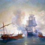 Galeras contra navíos (el caso "Le Bon") El buque de guerra francés Le Bon derrota a una gran flota de galeras españolas en el mar Mediterráneo en 1684