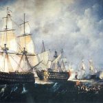 Curiosidades y leyendas de la Batalla del Cabo de San Vicente El navío Pelayo salvando al navío Santísima Trinidad durante el combate de San Vicente