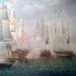 El navío San Francisco de Asís contra cuatro fragatas británicas El navío "San Francisco de Asís" contra cuatro fragatas británicas.