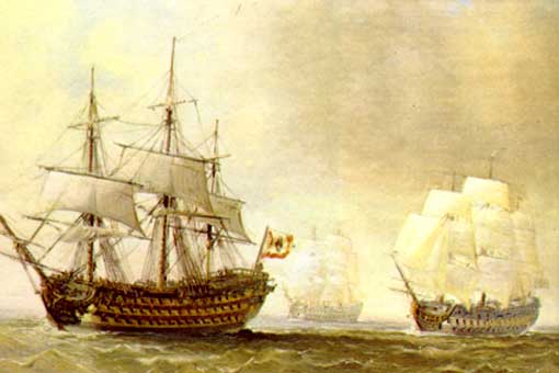 Navío San Hermenegildo, pintura del Museo Naval de Madrid