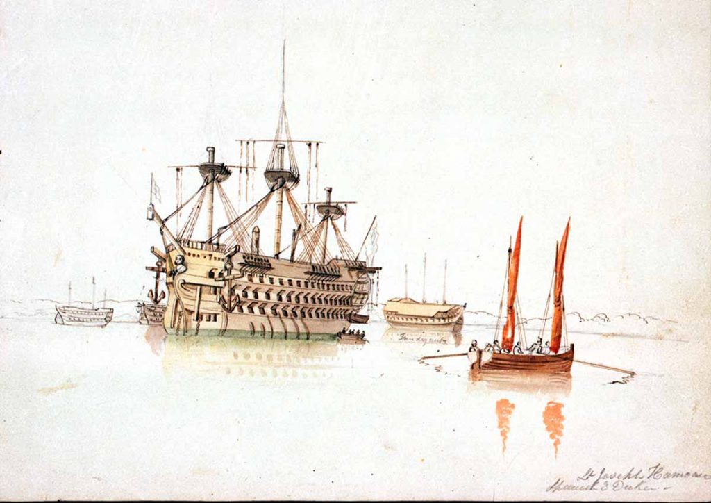 Dibujo del navío San José al final de su vida operativa