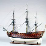 Vista de través del modelo del Santísima Trinidad. Fotografía del Museo Naval de Madrid.