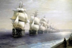 Desfile de la Flota del Mar Negro en 1849.