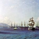 La flota del Mar Negro en la Bahía de Teodosia, antes de la guerra de Crimea.