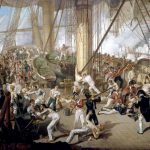 La caída de Nelson en la batalla de Trafalgar