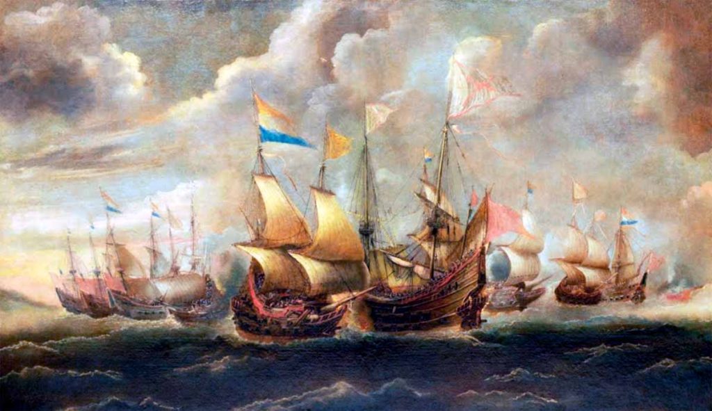 Combate naval entre españoles y holandeses, parecida a la primera batalla de Playa Honda